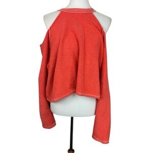 We the Free slouchy terry knit coral cold shoulder top S